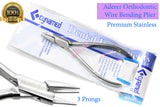 HIGH Grade ADERER Pliers - Orthodontic Wire Bending Pliers with 3 PRONGS Premium Stainless Braces Placement (CYNAMED)