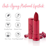 100% PURE Pomegranate Oil Anti-Aging Lipstick (Fruit Pigmented), Poppy, Long Lasting, Satin Finish, Vibrant Color, Moisturizing Cocoa Butter (Bright Blood Red) - 0.15 oz