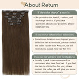 Vivien Clip in Human Hair Extensions Brown, 14 inch Remy Human Hair Extensions Dark Brown Soft Straight Clip in Hair Extensions Full Head Hair Extensions Clip in Human Hair 7pcs 120g