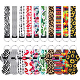 10 Pairs Vibrant Chapstick Holder Keychains, Neoprene Lipstick Holder Keychain Protective Cases with Wristlet Lanyard, Portable Balm Holders Pouch for Girls Women - Convenient & Lovely (Style 4)