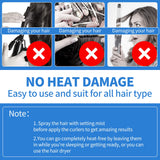 28 Pieces Hair Curlers Spiral Curls No Heat Wave Hair Curlers Styling Kit with 2 Pieces Styling Hooks for Most Kinds of Hairstyles (Assorted Color, 45 cm)