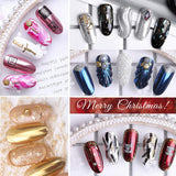 PrettyDiva Titanium Chrome Nails Powder - Metallic Nail Powder Mirror Effect Nails Pigment Set, 7 Colors 1g/Jar Synthetic Resin Powder Multi-Chrome Color Manicure Pigment for Nail Art