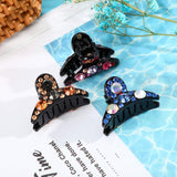Rhinestone Hair Claw Jaw Clips - 12 PCS Mini Hair Clips No-slip Hair Grip Clamps with Colorful Rhinestone Jaw Hair Clips for Women Girls Hair Pins(Long strip)