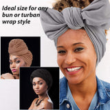 3 Pieces Women Stretch Head Wrap Scarf Stretchy Turban Long Hair Scarf Wrap Solid Color Soft Head Band Tie (Black, Gray, Brown)…