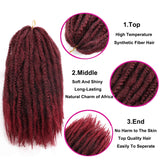 18 Inch Marley Twist Hair For Twists Cuabn Twist Hair Marley Braiding Hair 3 Packs Afro Kinky Curly Crochet Hair for Butterfly Locks Crochet Hair (18 Inch, TBug)