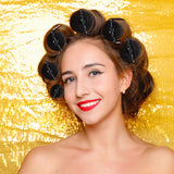 40 Pieces Satin Cloth Foam Rollers Set, Hair Rollers Hair Perm Rods 3 Size Hair Curlers with Plastic Duck Teeth Hair Clips for Hairdressing Styling (Black)