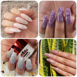 Dip Powder Nail Kit Starter - 8 Glitter Colors of 2-in-1 Nail Powder - Dip Application - No-Chip Shine for 3 Weeks - Strengthens Natural Nails - Fine Consistency, Easy Application