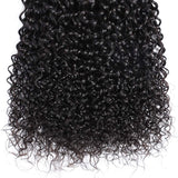 Brazilian Virgin Kinky Curly Human Hair 3 Bundles 8A 100% Unprocessed Curly Wave Human Hair Bundles Kinky Hair Weave Natural Black Color(10-12-14)