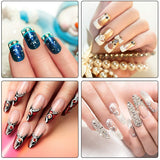 BQTQ Acrylic Powder False Nail Tip Nail Art Kit with Nail Files and Buffer for Manicure Nail Art Decoration Set Acrylic Nail Tools（Without Acrylic Liquid)