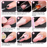 Poly Nail Extension Gel Kit,5 Color GLAMADOR Acrylic Gel Nail Set,Nail Enhancement Builder Gel Set All-in-One Manicure Kit, Home Salon Nail Art Starter/Professional Kit - 30g
