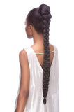 Draw String Braid Hair Piece Color M1B.BURGUNDY - Sepia Wigs 30" Long Thick Synthetic African American Bun Updo Formal Length Womens Coil Trenza Peluca