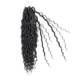 6Packs Aipin New Goddess Locs Crochet Hair 18 Inch River Locs Boho Hippie Locs Wavy Crochet With Curly Hair In Middle And Ends Braids Hair Extensions (6Packs,18 inch, 1B)