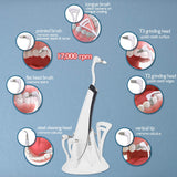 【2021 NEW version】7 Heads x 5-Modes HIGH-frequency Power Dental Flosser, Tooth Tartar Scraper, Dental Stains Remover, Tooth Cleaning tool, Battery operated Portable for Travel & Home, Fipponi/WHT