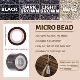 S-noilite Micro Loop Human Hair Extensions Balayage 22Inch 50g 50strands Micro Link Ring Remy Hair Extension Pre Bonded Microlink Tipped Hairpieces #4/27 Medium Brown/Dark Blonde