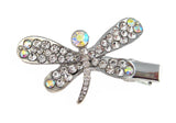 Crystal Dragonfly Hair Clip - Clear