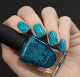 ILNP Surfboard - Tropical Turquoise Holographic Sheer Jelly Nail Polish
