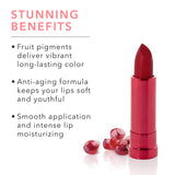 100% PURE Pomegranate Oil Anti-Aging Lipstick (Fruit Pigmented), Poppy, Long Lasting, Satin Finish, Vibrant Color, Moisturizing Cocoa Butter (Bright Blood Red) - 0.15 oz