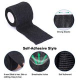EZTAT2 12 Pcs Disposable Tattoo Grip Cover Wrap Self-Adhesive Bandage Roll Elastic Handle Grip Tube for Tattoo Machine Tattoo Accessories, Sports Tape (Black 12 Pcs)