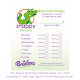 Brusheez® Kids Electric Toothbrush Set (Safari Edition) - Battery Operated, Soft Bristles, Easy On/Off, 2 Brush Heads, Animal Cover, Sand Timer, Rinse Cup, and Base - Ages 3+ (Snappy The Croc)
