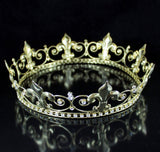 TEENS BOYS METAL KING CROWN AUSTRIAN RHINESTONE CRYSTAL THEATER PROM PARTY H910 GOLD