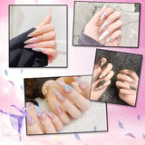 1000PCS Long Stiletto Nail Tips Acrylic Nails Artificial Half False Flake Nail Tips 10sizes with Clear Plastic Cases for Nail Salon Nail Shop Diy Nail Art Ballerina Nails (Clear+Natural)