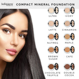 bellapierre 5-in-1 Compact Mineral Foundation SPF 15 | All-Natural Vegan & Cruelty Free Full Coverage Concealer | Hypoallergenic & Safe for All Skin Types | Oil & Talc Free - 0.35 Oz Latte