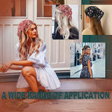 5PCS Floral Elastic Hair Scarf Headbands Printed Floral Hair Scarves Chiffon Head Kerchief Hairband Head Scarf Hair Bandanas with Clips for Women Girls Fashion Headband Accessories