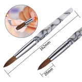 1Pc Professional Big Size Sable Hair 3D Kolinsky Acrylic Nail Art Design Brush Nail Art Tool (20#, Marble Handle)