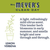 Mrs. Meyer's Clean Day Liquid Hand Soap, Cruelty Free and Biodegradable Formula, Lemon Verbena Scent, 12.5 oz- Pack of 3