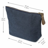 SMRITI Canvas Large Cosmetic Bag Travel Makeup Organizer Pouch Toiletry Bag for Women Portable Daily Storage Organizer Coin Purse Holder Zipper Closure