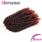 3 Pack Spring Twist Crochet Braids Bomb Twist Crochet Braiding Hair Dorsanee Spring Twist Hair Kinky Curly Crochet Hair Extensions for Black Women (8inch,T350#)