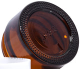 0.50 oz / 15 ml Amber Glass Heavy Base Thick Wall Professional Balm Jars with Smooth White Lid (6 Pack) + Spatulas