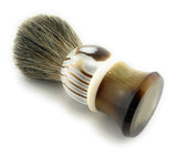 GBS 100% Pure Badger Bristle Horn Shaving Brush! Use with any Soap Cream or Foam - Compliments All Razors, and Mugs! Ultimate Best Wet Shaving Experience! 21 MM Knot 100 mm (4" Tall)
