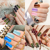 960 Pieces 47 Sets Medium Square Press on Nails Fingernails Glossy False Nail Artificial Fake Nail Full Cover Colorful Acrylic Nail Tip Kit for Women and Girls (Glossy Color)