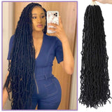 4 Packs 36 Inch New Soft Locs Crochet Hair, Faux Locs Natural Butterfly Locs Crochet Braids (36 Inch, 4Pack, 1B#)