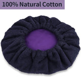 Cordless Deep Conditioning Heat Cap - Safe, Microwavable Heat Cap for Steaming, Heat Therapy for Hair, 100% Natural Cotton, Flaxseed Seed Interior for Maximum Heat Retention (Purple)