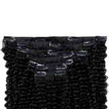 18 Inch Clip in Hair Extensions for Black Women Natural Hair Clip In Remy Human Hair Kinky Curly 7 Pieces 100 Gram Per Set Natural Black Remy Hair Clip in Extensions