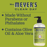 Mrs. Meyer's Clean Day Liquid Hand Soap, Cruelty Free and Biodegradable Formula, Lemon Verbena Scent, 12.5 oz- Pack of 3