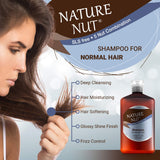 Nature Nut Hair Shampoo for Normal Hair - Hypoallergenic Moisturizing Hair Repair Treatment Cleansing Shampoo with 5 Nut Hydration Boost Formula for Hair & Scalp