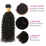 CLAROLAIR 9A Brazilian Curly Hair 3 Bundles Brazilian Kinky Curly Hair Bundles Virgin Brazilian Hair Brazilian Human Hair Extension Natural Color (14 16 18 INCH 1B)