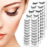 Goldrose Beauty 50 Pairs 5 styles Lashes Pack False Eyelashes Natural Look Wispies,Handmade Fake Eyelashes Extension,Fashion Thick Soft,Can be Reusabled,with a Free Stainless Steel Eyelash Tweezers