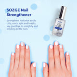 SOZGE Nail Strengthener for Treating Weak, Damaged Nails, Promotes Growth, Use as a Top Coat or Base Coat