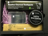 GumsDr. All Natural Complete Charcoal Teeth Whitening Kit - Activated Charcoal Powder, Charcoal Toothpaste, Bamboo Toothbrush and 2 in 1 Charcoal Floss Picks Detox, Clean & Make Your Teeth Shine
