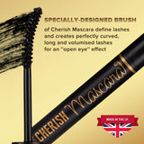 Lengtening Hypoallergenic Cherish Mascara With Vitamin E | Premium Deep Black Color Gluten Free Volumizing Eye Mascara With Vitamins Makes Perfect Natural Bold Eyelashes And Care Your Sensitive Eyes