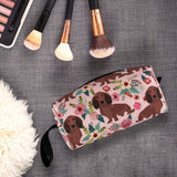 Black And White Skulls Makeup Bag Adorable Travel Cosmetic Pouch Toiletry Organizer Case Gift for Women