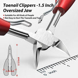 Kaasage Professional Toenail Clippers, Large Opening Double Spare Spring Design, Suitable for Thick Nails and Ingrown Nail Clippers for Everyone and Elderly.