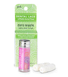 Dental Lace | Silk Dental Floss | Includes 1 Refillable Recyclable Dispenser and 2 Floss Spools with Natural Mint Flavoring | 66 Yards (Gray)