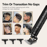 Hair Clippers for Men, Zero Gapped Hair trimmers, Anyfun T-Blade Trimmers for Hair Cutting, Cordless Hair Clippers Barber Clippers，USB Qucik Charge Waterproof Pro Li Trimmers，Easy to clean and use (Black)