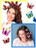 2 Pieces Halloween Butterfly Headbands and 20 Pieces Butterfly Hair Clips Festival Crown Headpiece for Women Halloween Costume Accessories