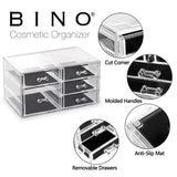 BINO 5 Drawer Acrylic Jewelry and Makeup Organizer, Clear Cosmetic Organizer Vanity Storage Display Box Make Up Organizers and Storage Makeup Stand